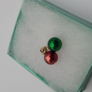 Red and green‎ Christmas ball charm